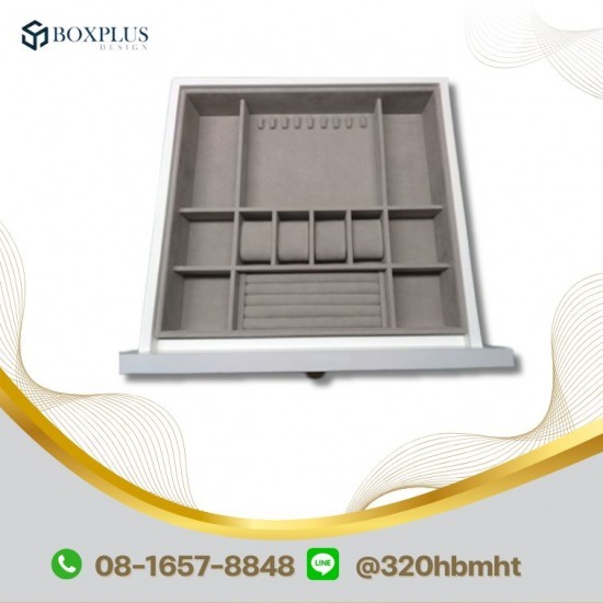 โรงงานรับผลิตถาดไม้หุ้มกำมะหยี่ใส่เครื่องประดับในลิ้นชัก JEWELLRY BOX  กล่องจิวเวอร์รี่  รับผลิตกล่องจิวเวอร์รี่  รับทำกล่องใส่เครื่องประดับ  รับทำกล่องราคาไม่แพง  รับทำกล่องคุณภาพดี  รับทำกล่องใส่เครื่องเพรช  รับทำกล่องใส่แหวน  รับทำกล่องดีไซน์ระดับพรีเมี่ยม 